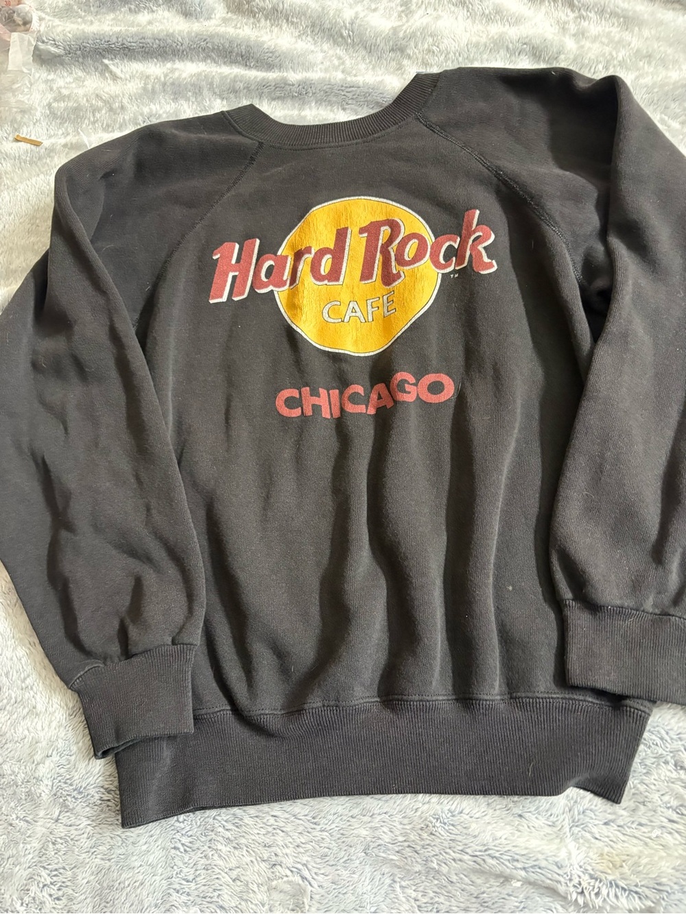 Hard Rock Cafe Black Crewneck with Yellow & Red Logo
